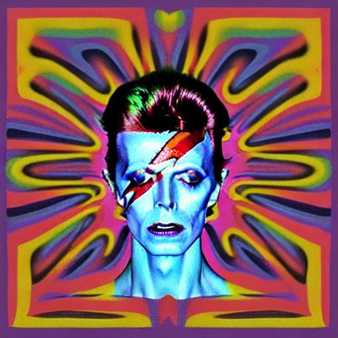 David Bowie, psychedelic - AI Generated Artwork - NightCafe Creator