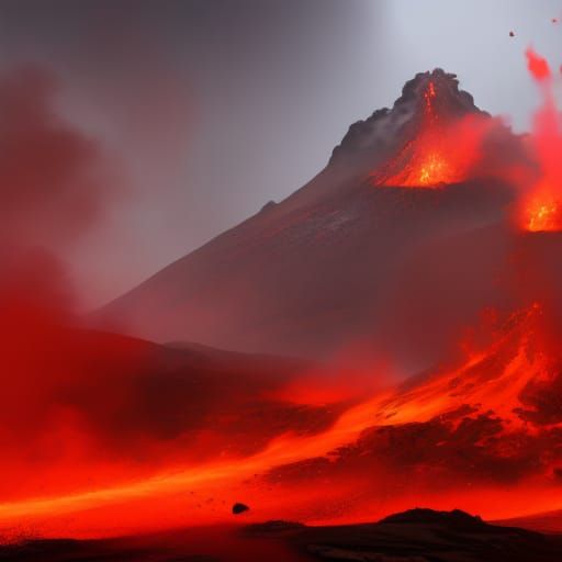 erupting volcano