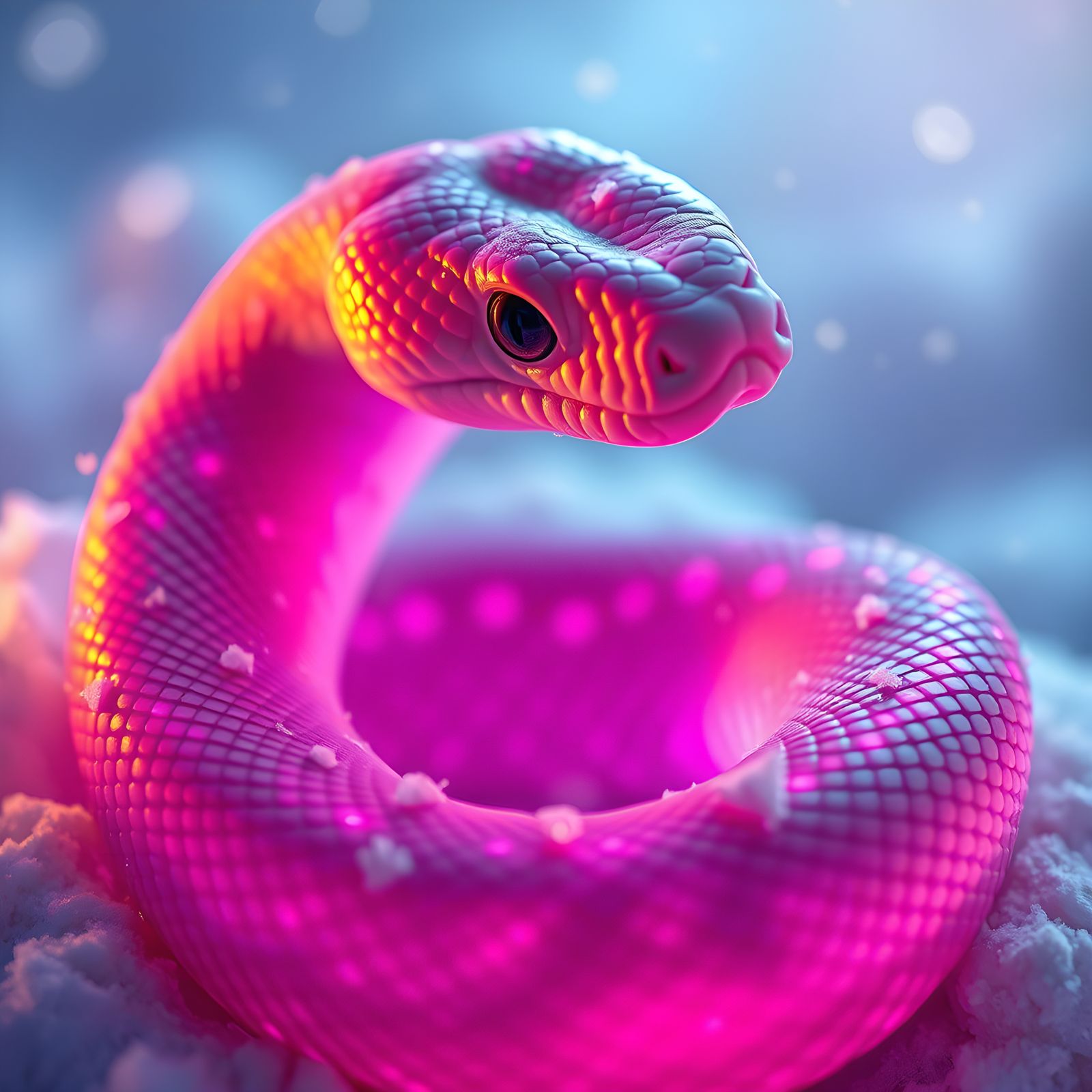 Neon Snek  by @Pixel Fox