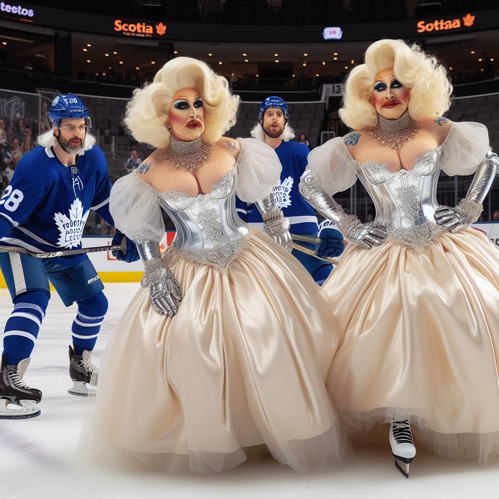 Drag Queens Playing Ice Hockey for Toronto Maple Leafs at Sc...