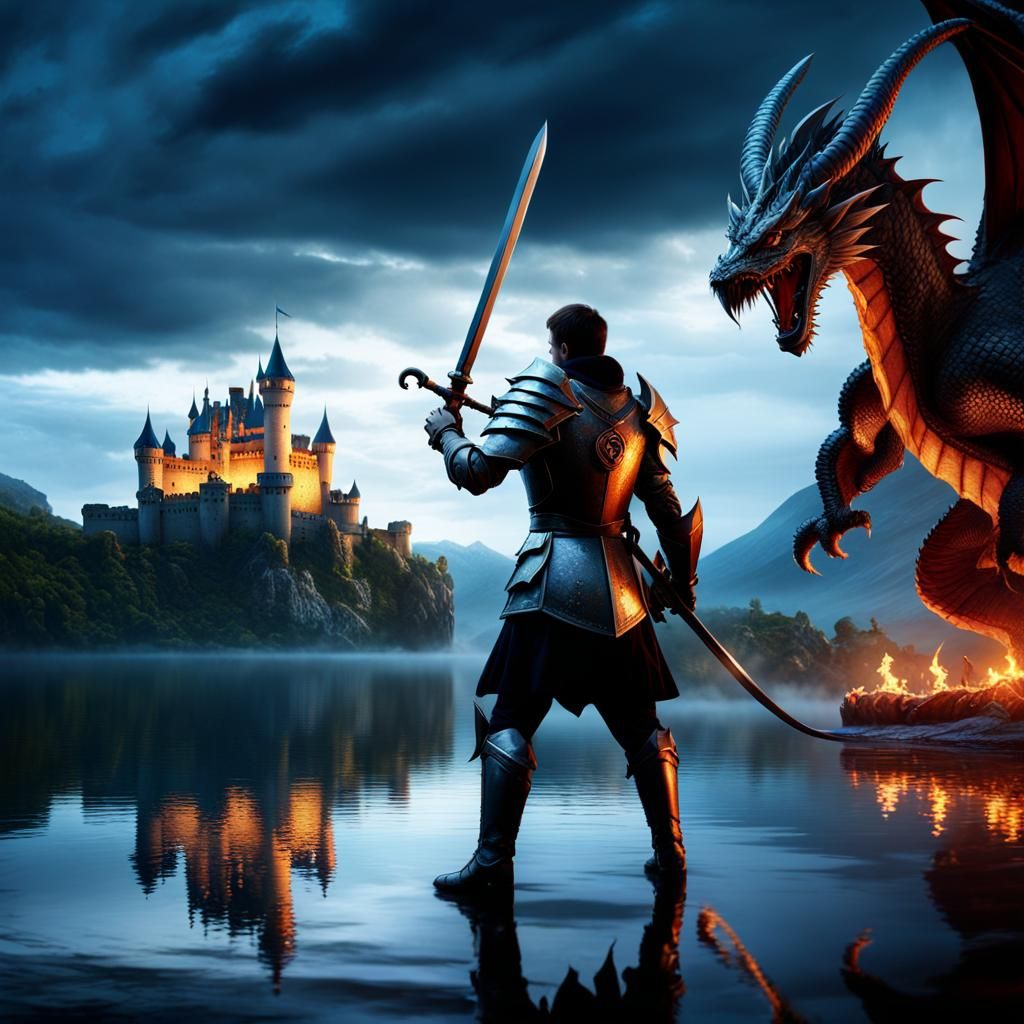 Knight and dragon