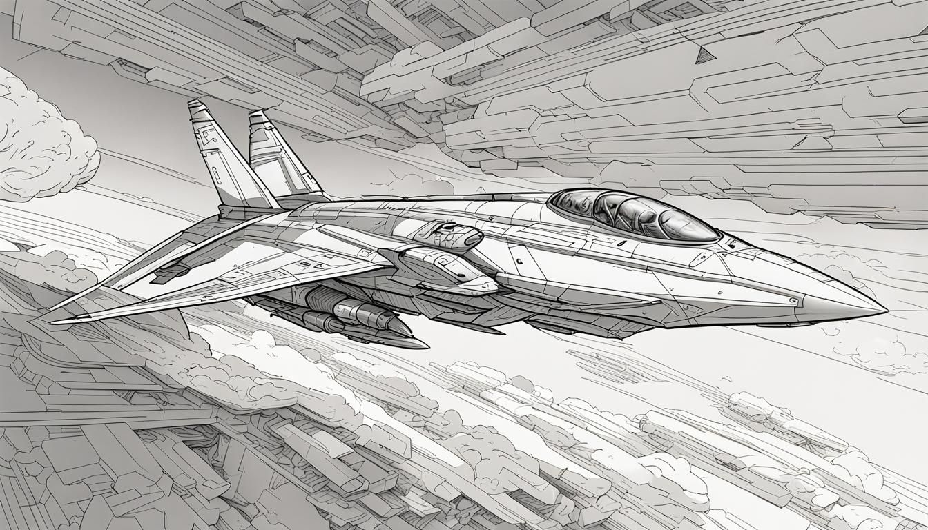 Fighter Jet Lineart  by @Sada