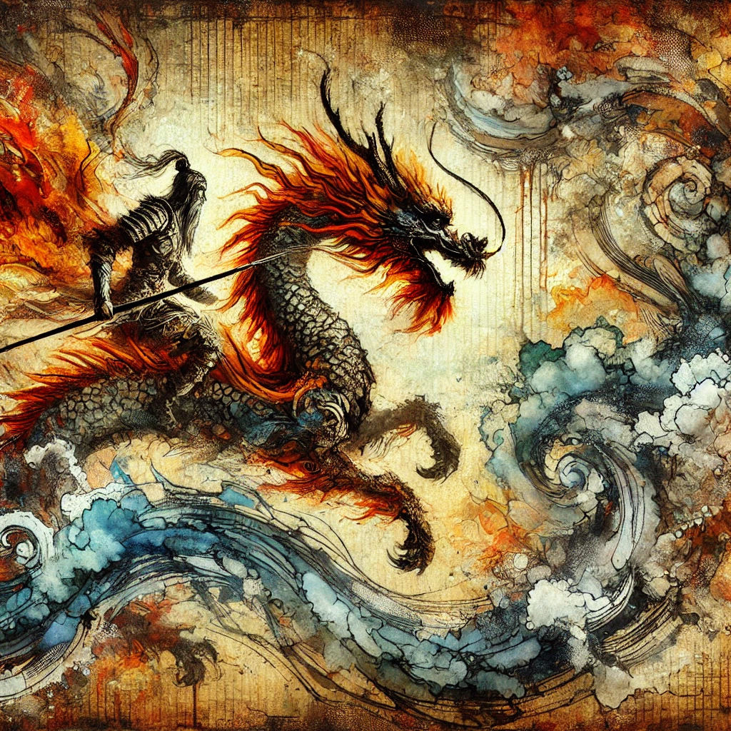 Knight and dragon