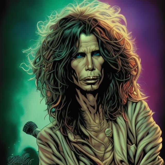 Aerosmith Inspired Comic Book Art Portrait