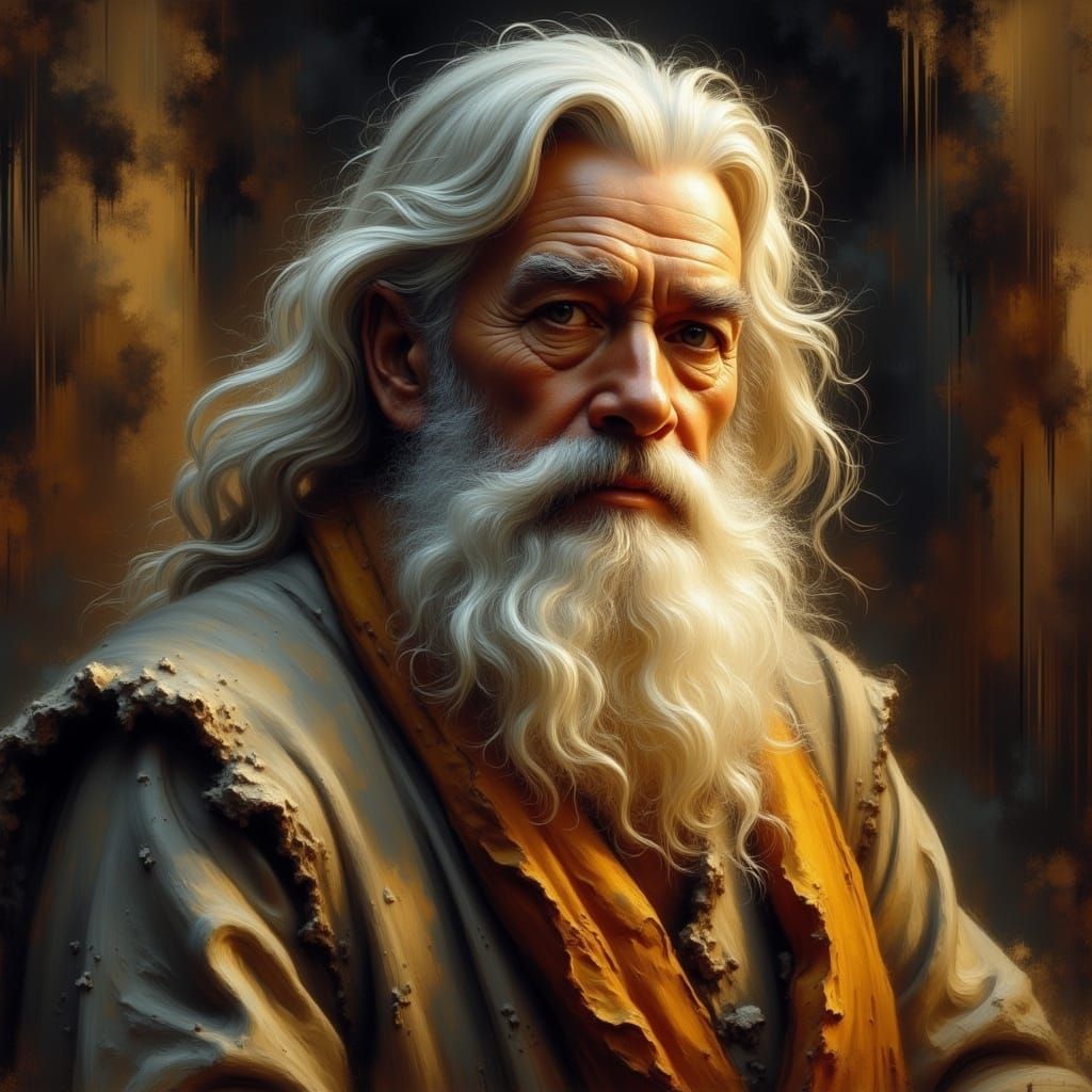 <lora:GazOilpaint:1.0>  Portrait of an old man with a full beard