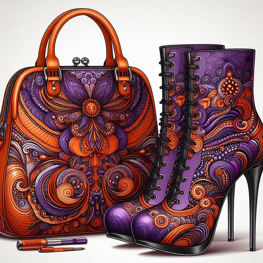 Orangr and Purple bag and boots