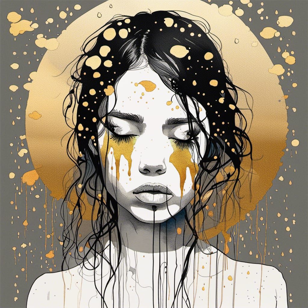 Gold Ink - AI Generated Artwork - NightCafe Creator