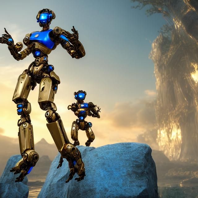 Cyborgs explore planet Astrellus via the space-time portal e...