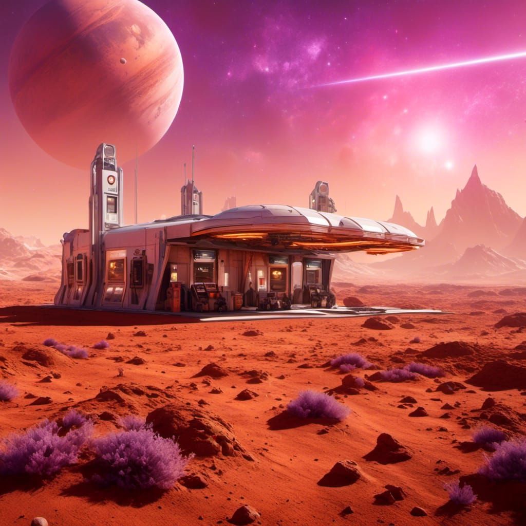 <lora:Dream Ethereal v2:1.0> Gas station on Mars 