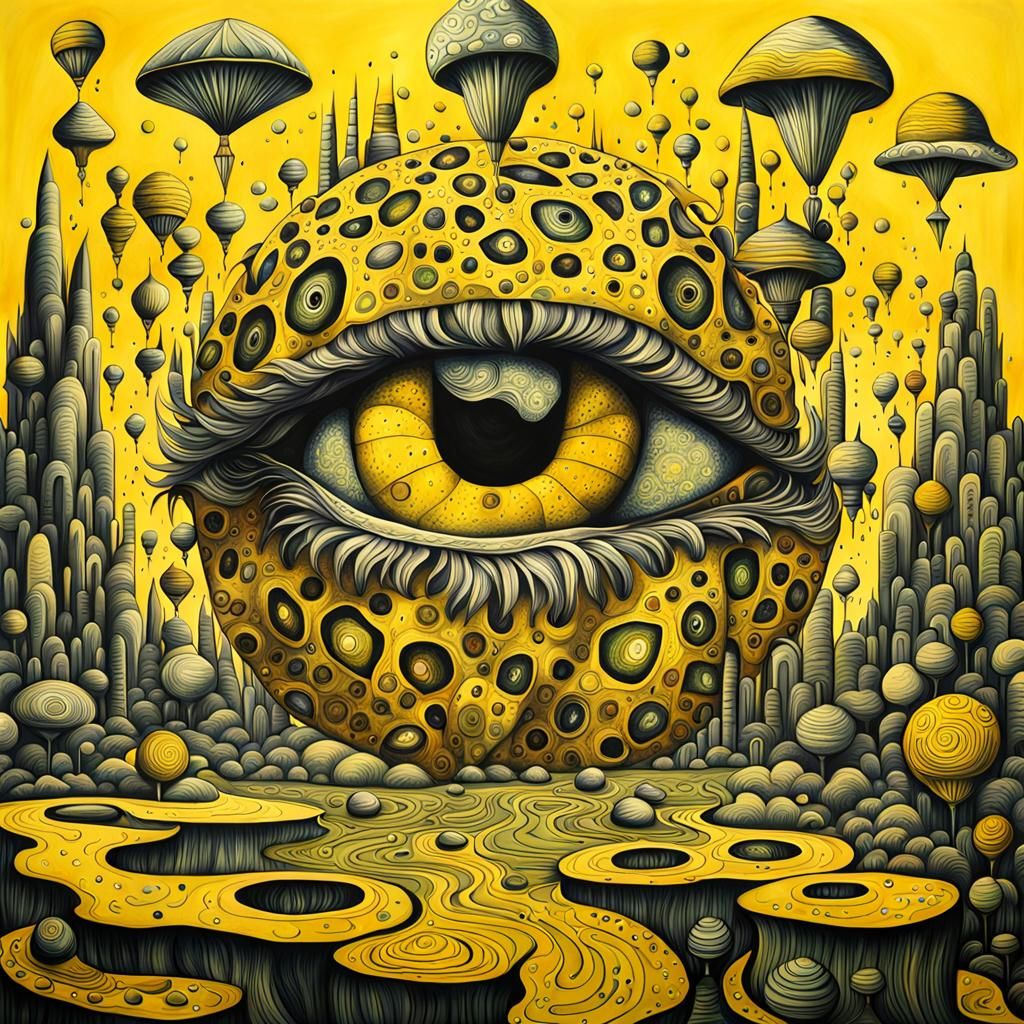 Trippy yellow - AI Generated Artwork - NightCafe Creator