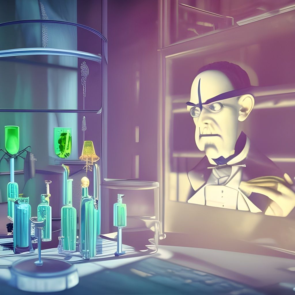 Crazy scientist in Dr Jekyll's laboratory AI Generated Artwork NightCafe Creator