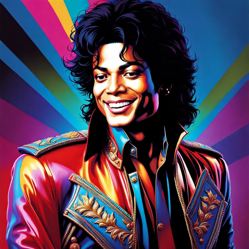 A smiling Michael Jackson - AI Generated Artwork - NightCafe Creator