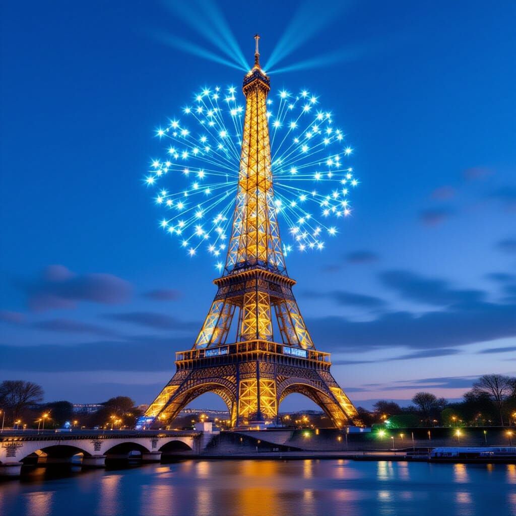 Mosque atop Eiffel Tower in Paris
