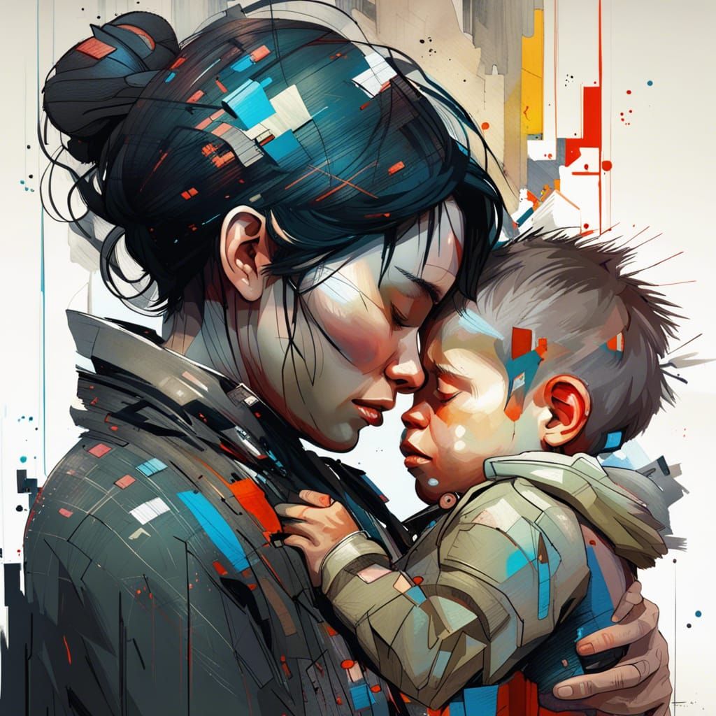 Mother hug  by @Lizpurple