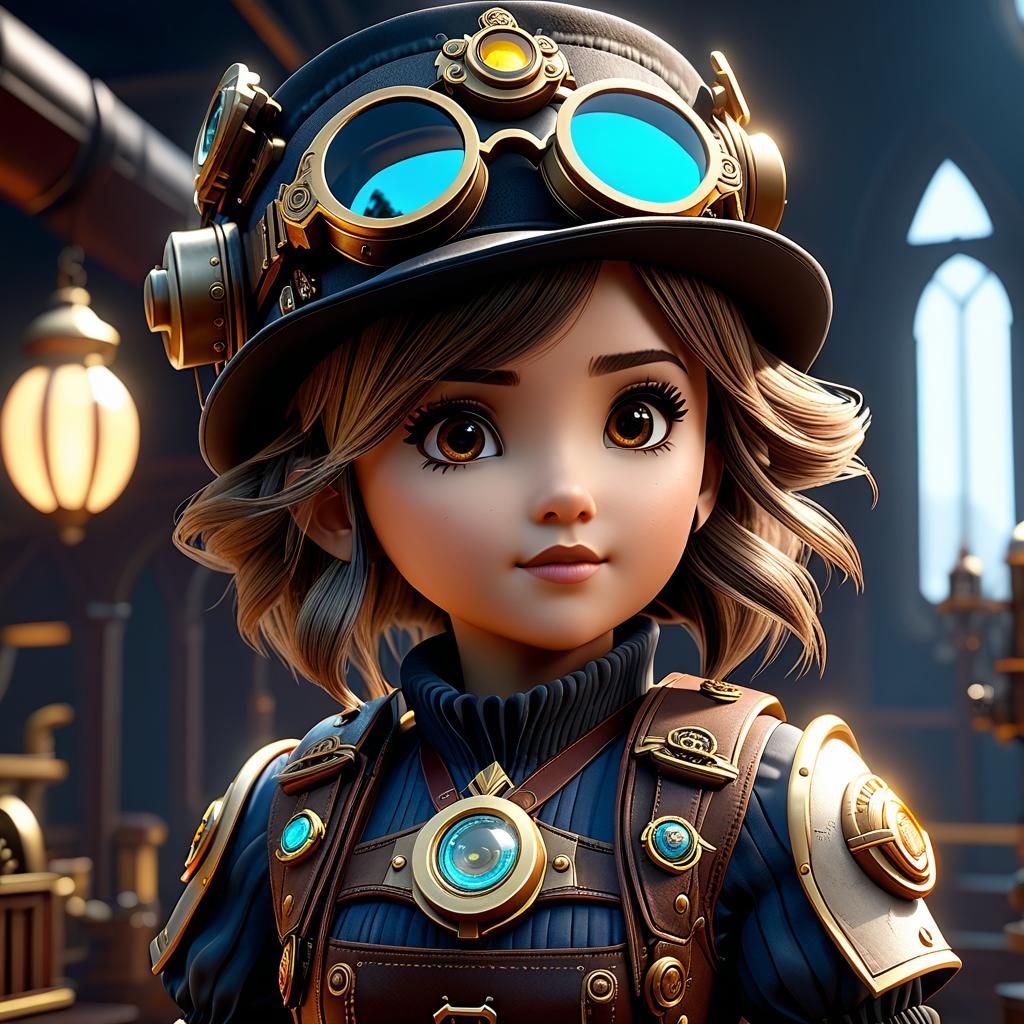 Steampunk girl  by @Drubibu