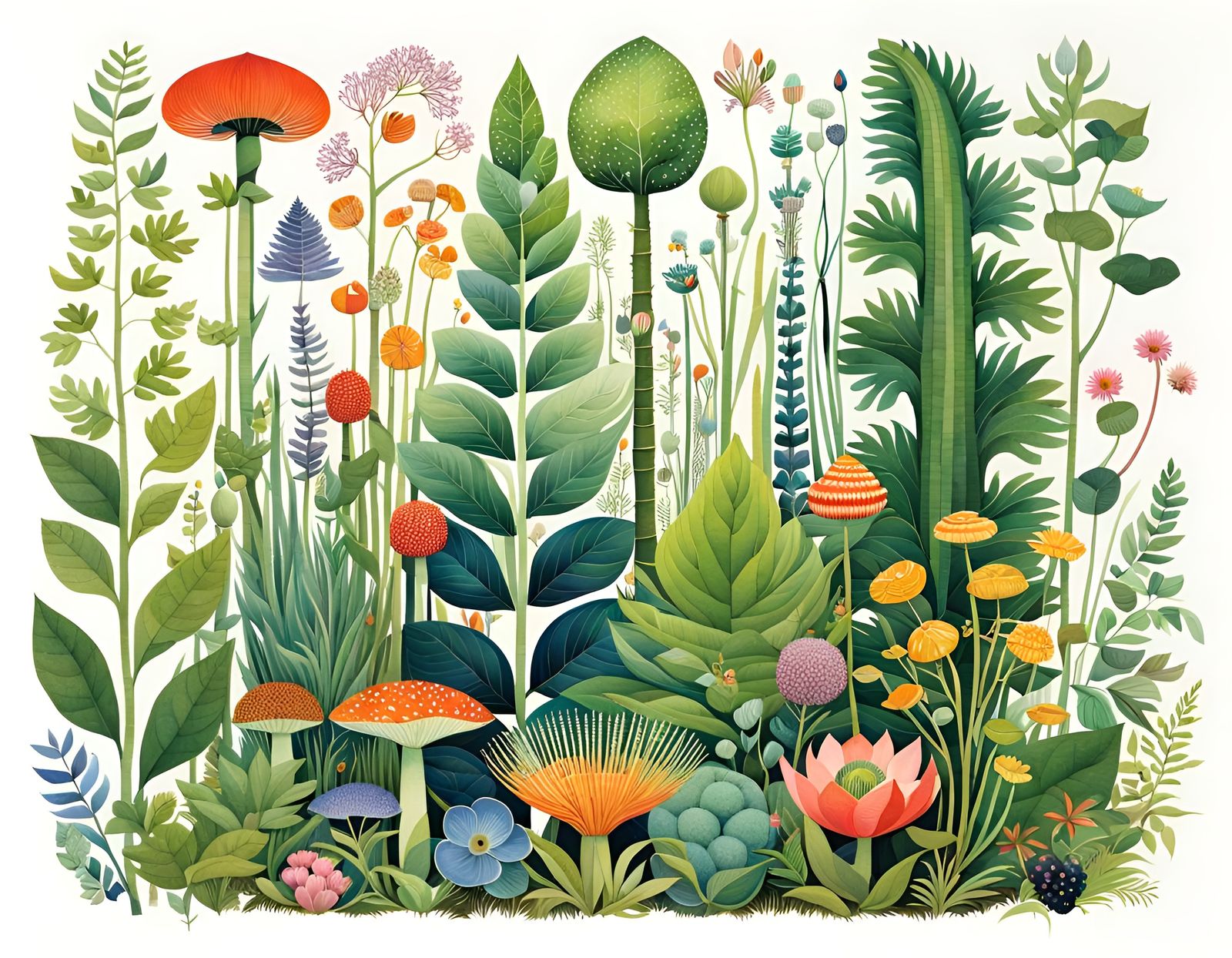 Botanical Ink & Watercolor