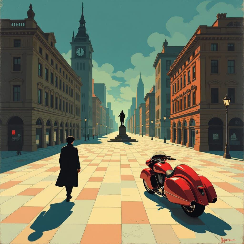 Giorgio de Chirico meet Akira 