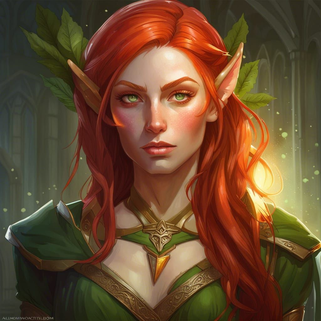 Ginger Elven woman - AI Generated Artwork - NightCafe Creator