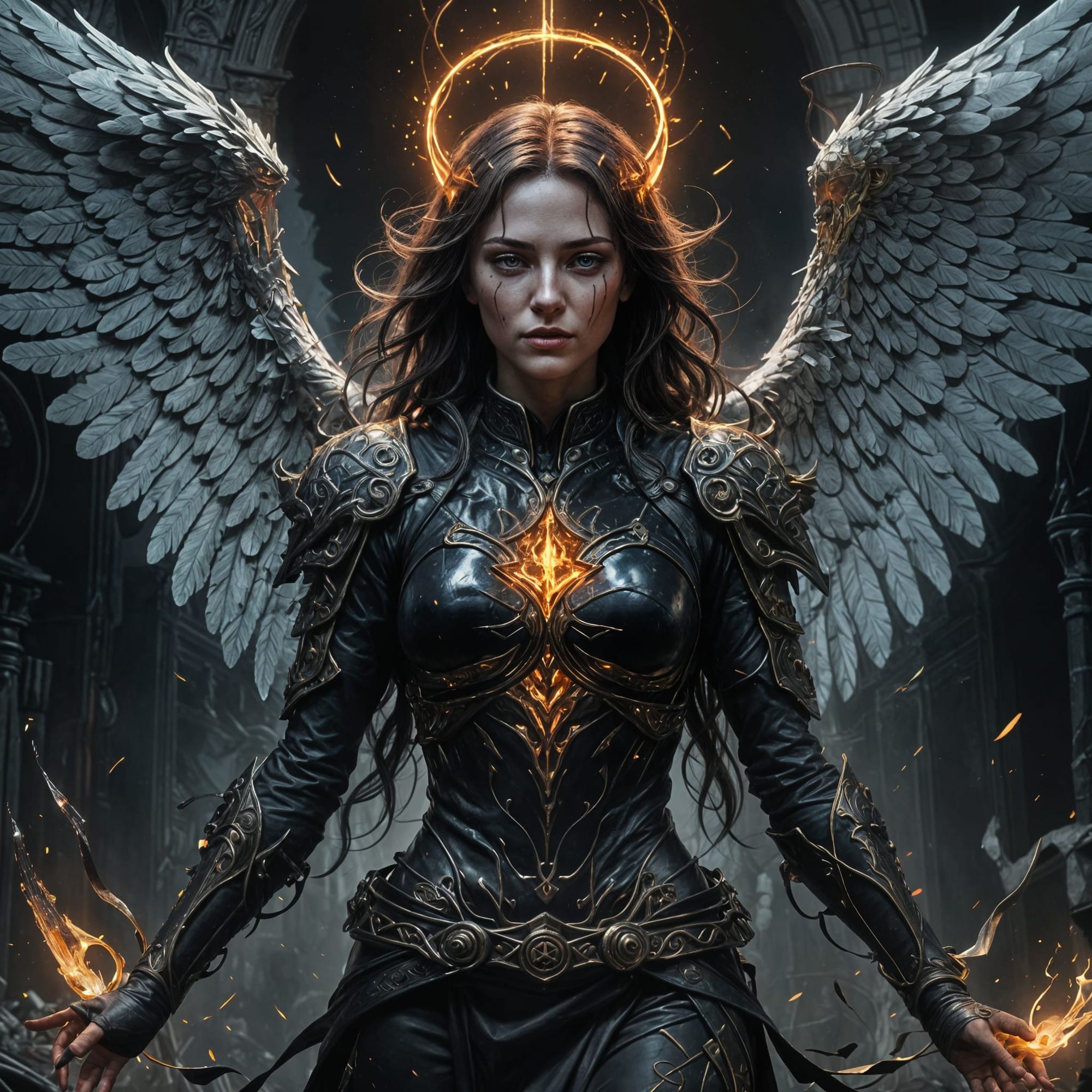 A female character that is split 50/50 with Angel and demonic traits. She is lonely and is all be herself in the emptiness that is the void....