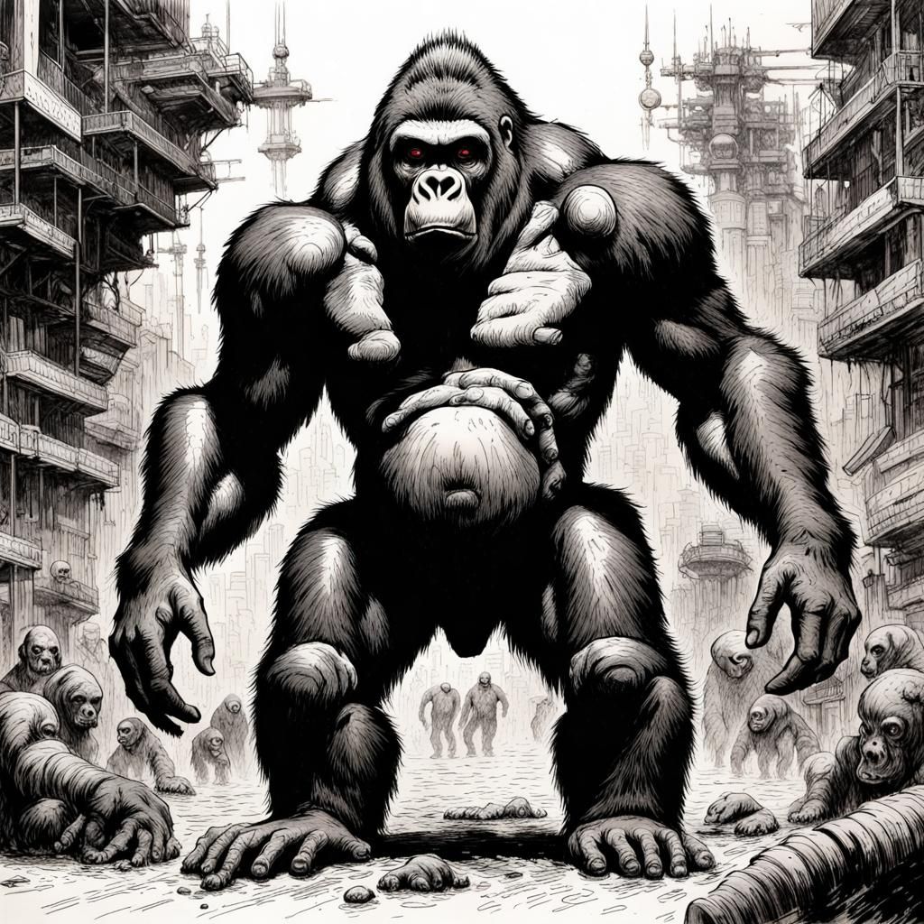 Futuristic Gorilla Cyborgs Warfare - AI Generated Artwork - NightCafe ...