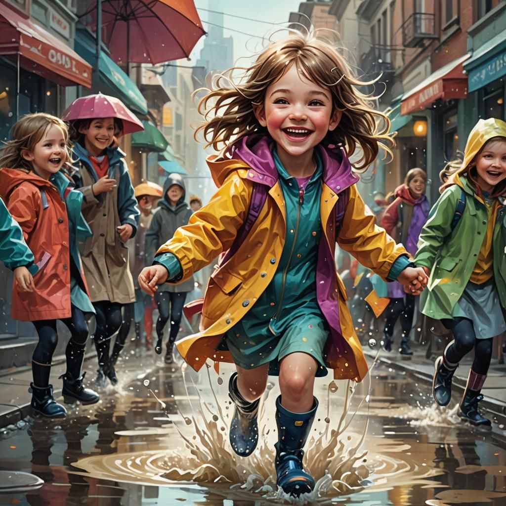 Splashing and Jumping in Puddles!  by @somniamea