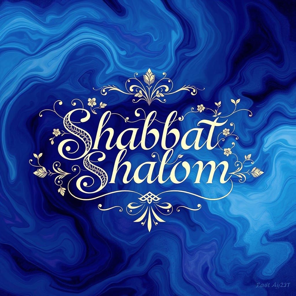 Elegant Calligraphy: Shabbat Shalom in Modern Style