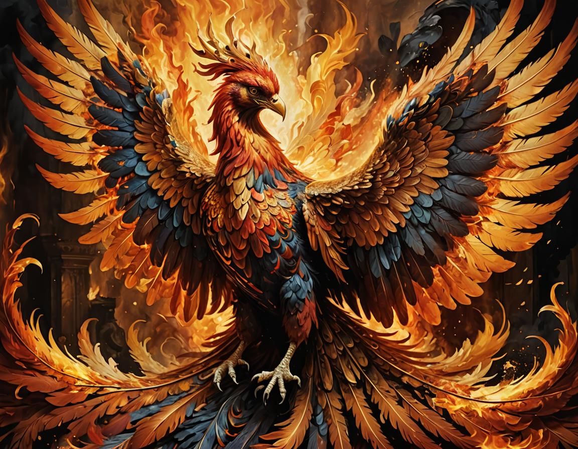 The vibrant creation on display today is a stunning portrayal of a majestic phoenix rising from the ashes. ...  by @Ipgorn