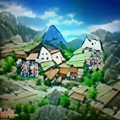 Medieval Japanese Village in Stunning Fantasy Art