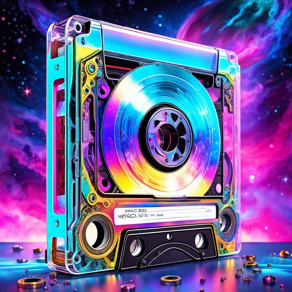 Retro Futuristic Cassette Tape AI Generated Artwork NightCafe Creator