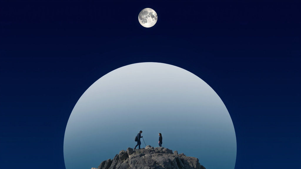 Lonely Figure Stands on Wet Street at Twilight