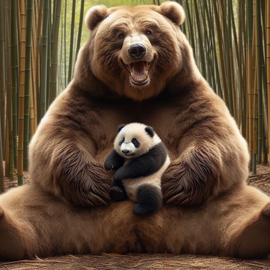 Bear's newborn friend!