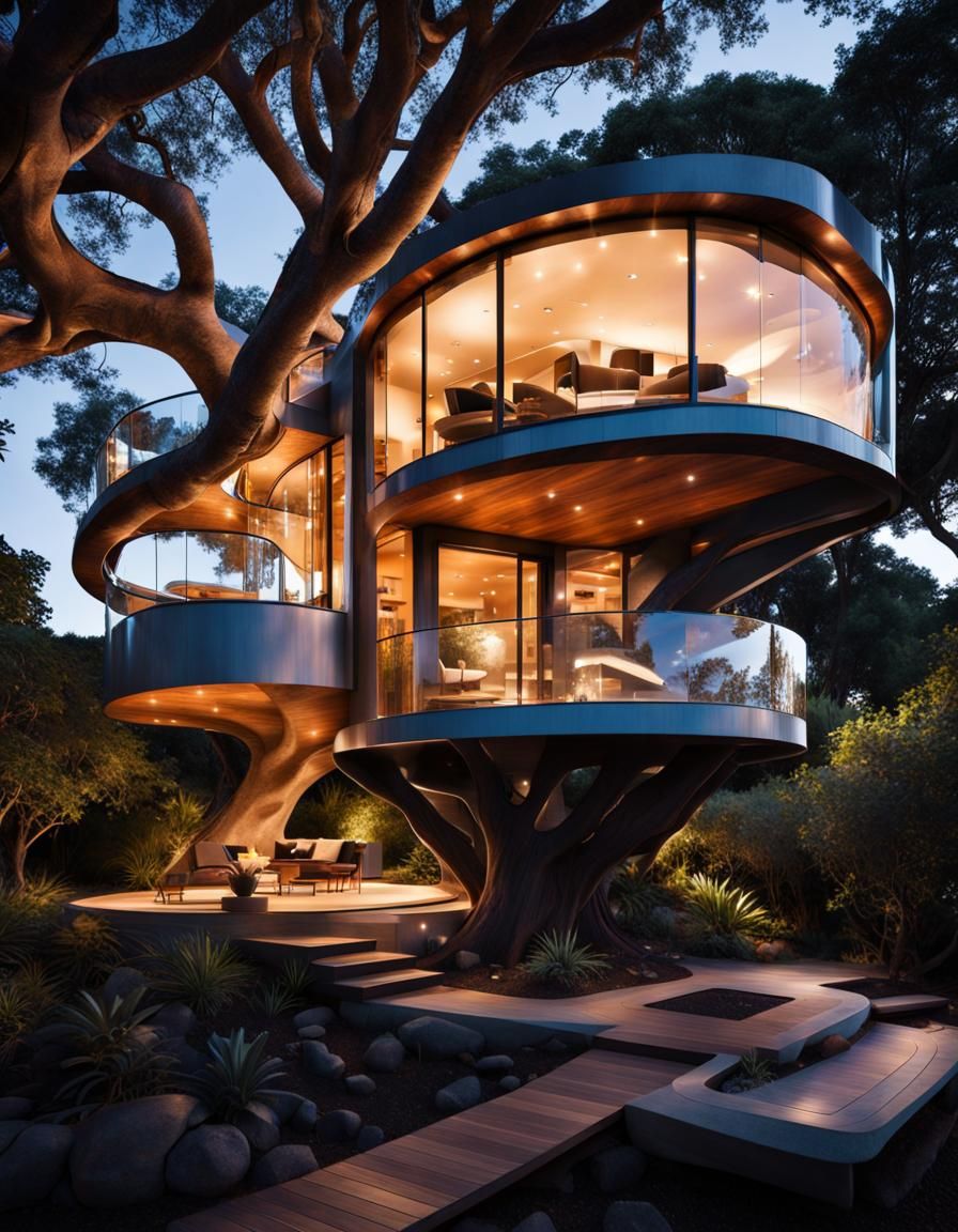 Tree house  by @PugArtsy