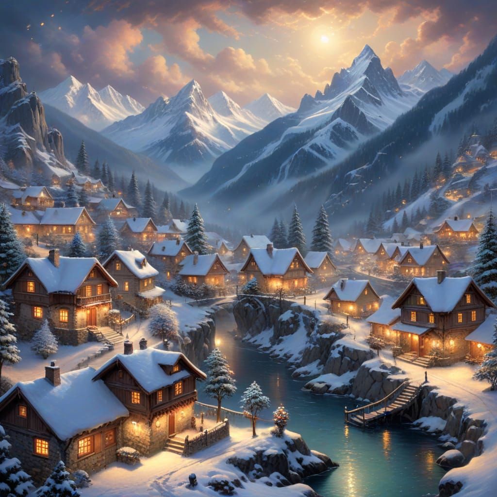 Village in the Alps  by @Firewoman