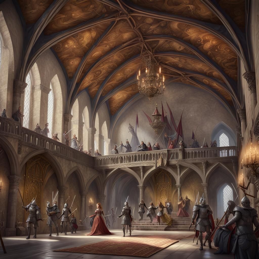 A spectacular medieval fantasy concept art displayed in 8k r...