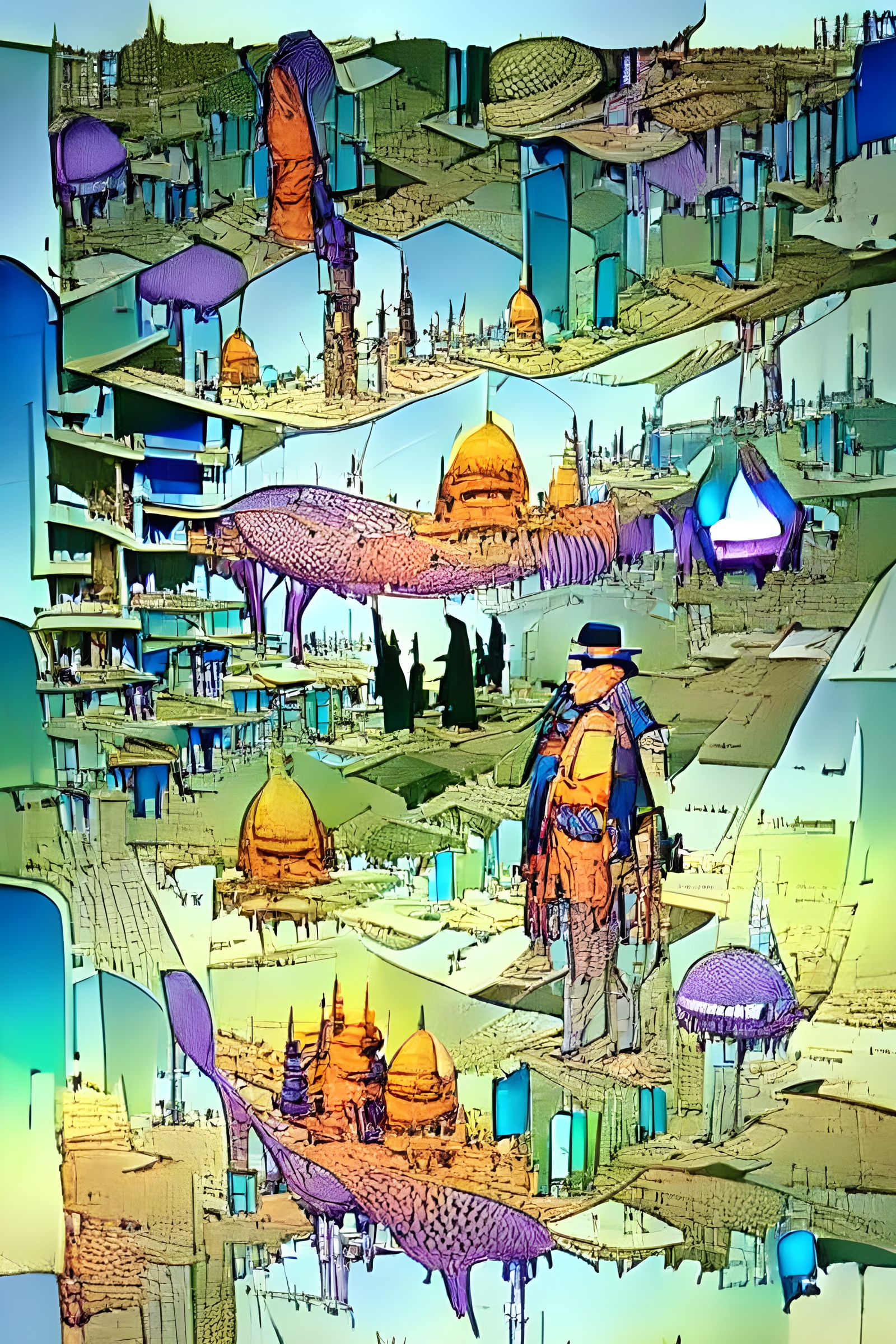 Moebius Cities Futurist Maximalist