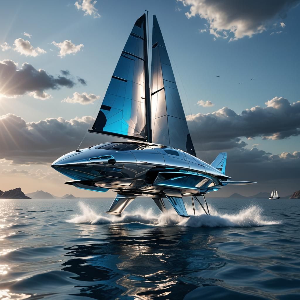 Ultra modern ultra sleek ultra fast space age hydra foil sun...