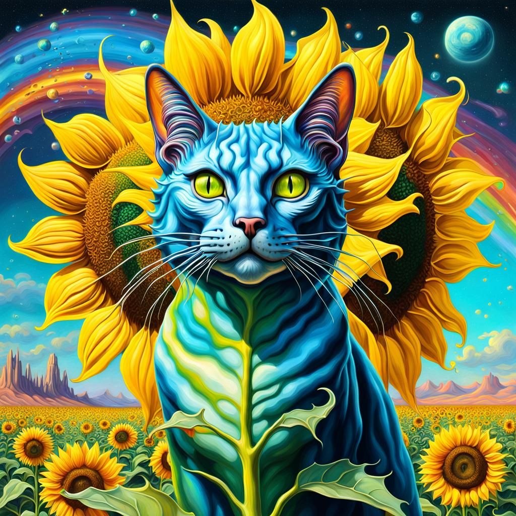 Starry Electric Lighting Dragon Cat Sunflowers Rainbow surrealism ...