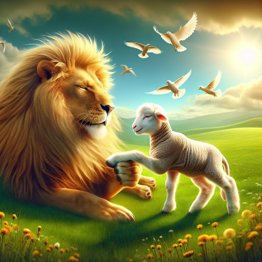 Lion and Lamb: An Unlikely Friendship in Meadow