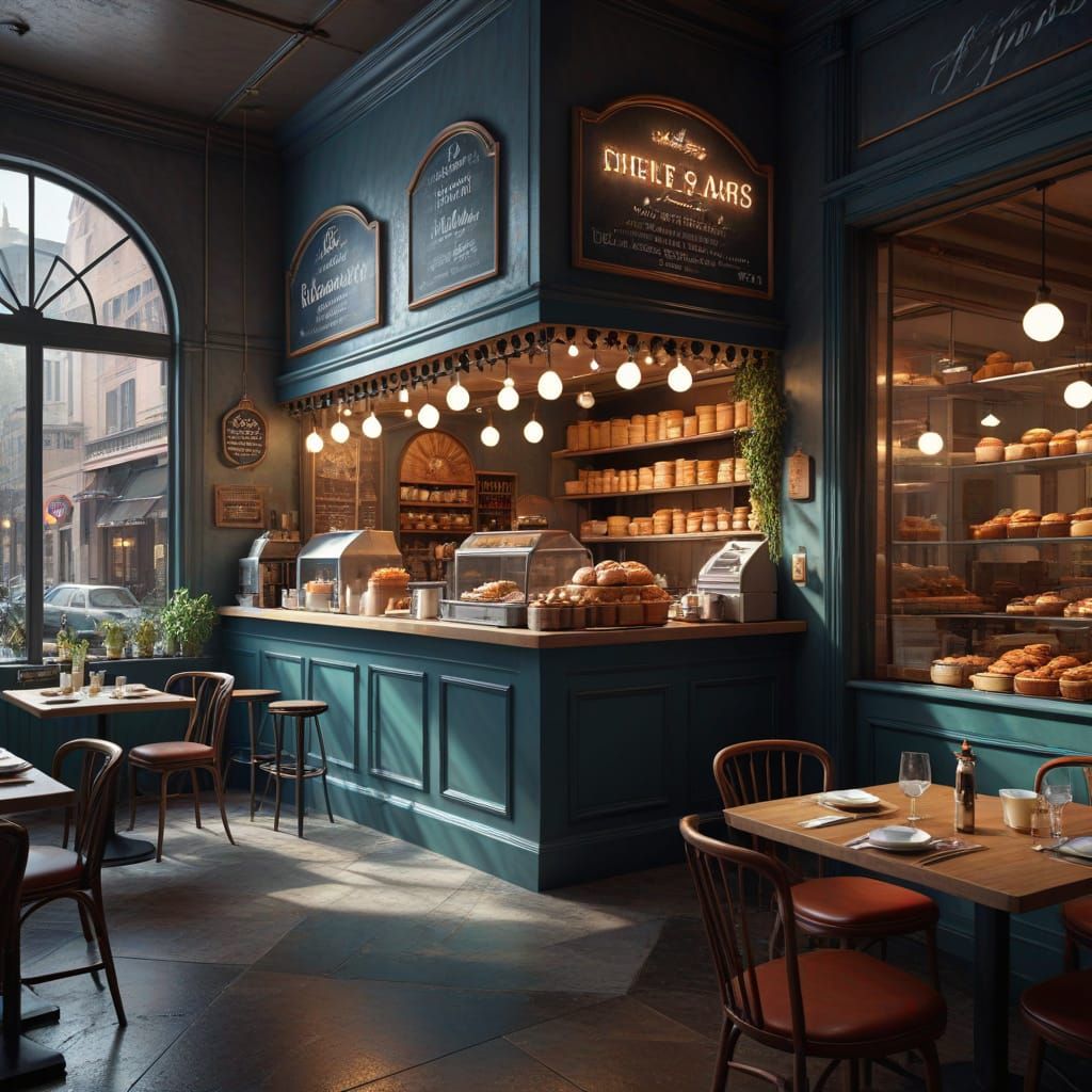 Epic Cafe and Bakery Architecture in Photorealistic 3D