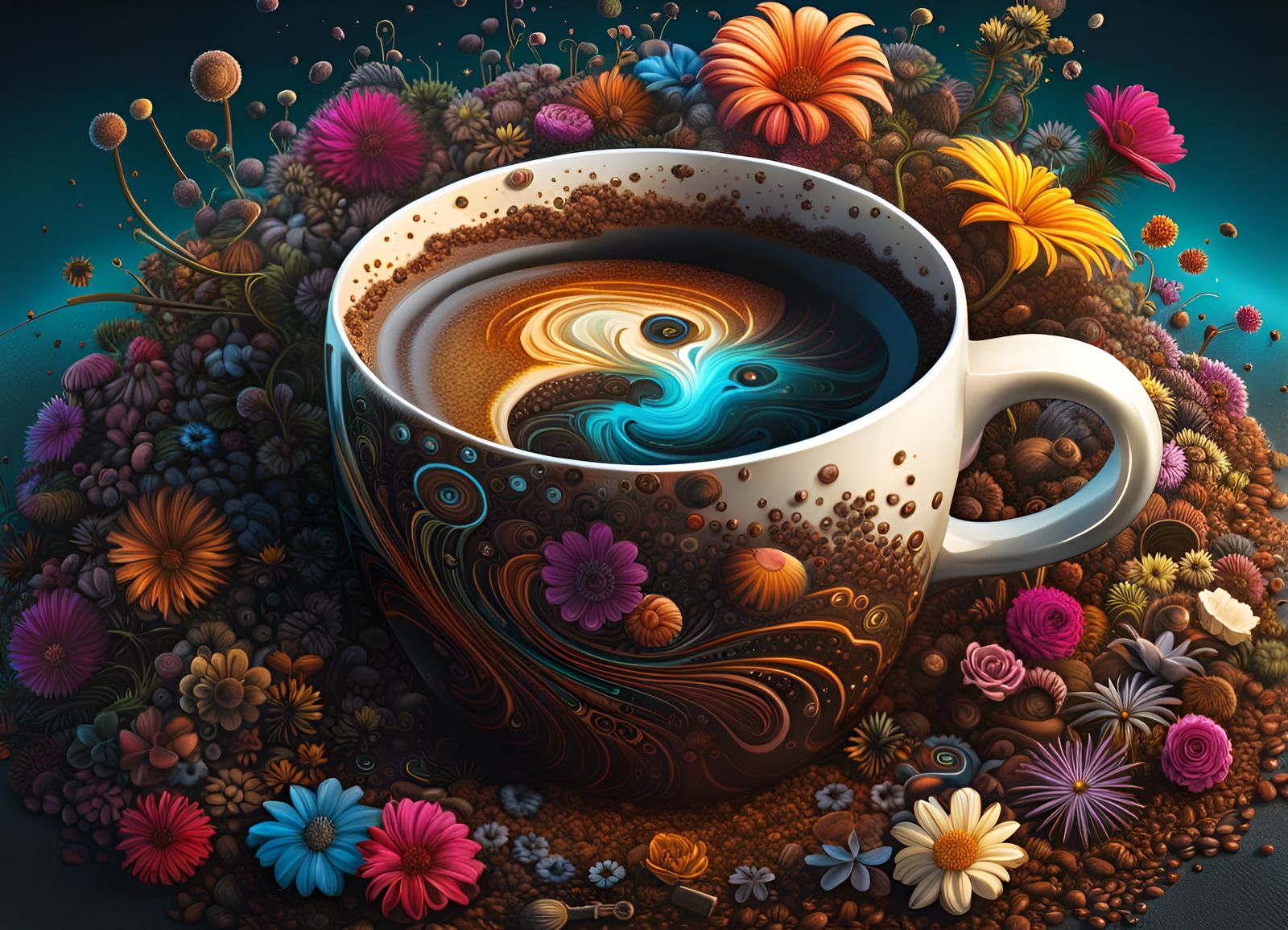Ying and Yang in a coffee  by @Manaland