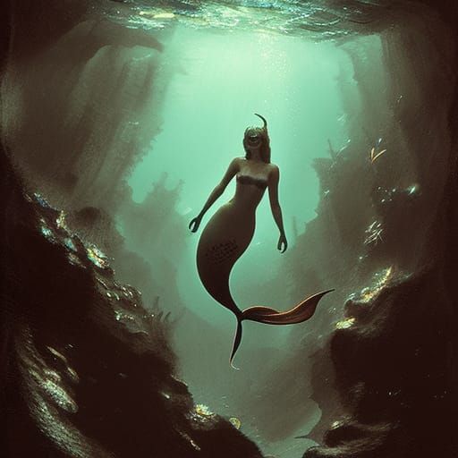 Mermaid's Cave II - AI Generated Artwork - NightCafe Creator