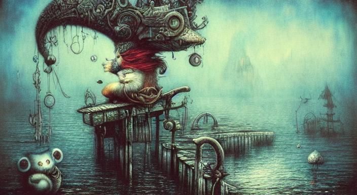 (Sittin’ On The Dock Of The Bay:1.3) epic hyperdetailed surr...