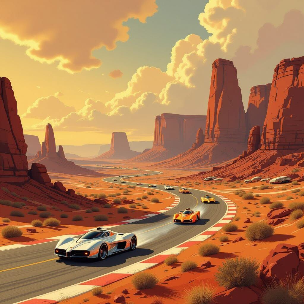 Futuristic Race in Ancient Mythological Landscape