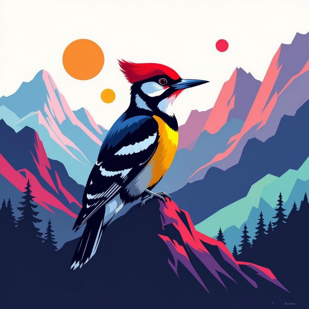 National Bird of Lebanon: The Lebanese Woodpecker   by @Umz