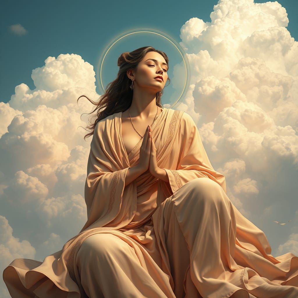 Serene Figure Emitting Sounds of Enlightenment