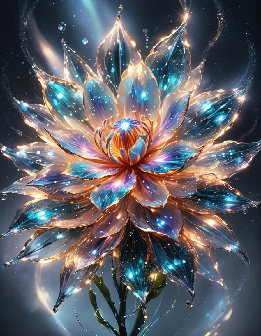 Beautiful Sparkling Flower with Ethereal Lighting