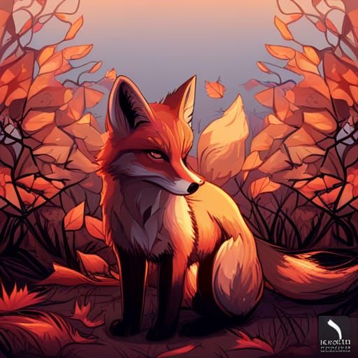 Fox in an autumn forest - AI Generated Artwork - NightCafe Creator