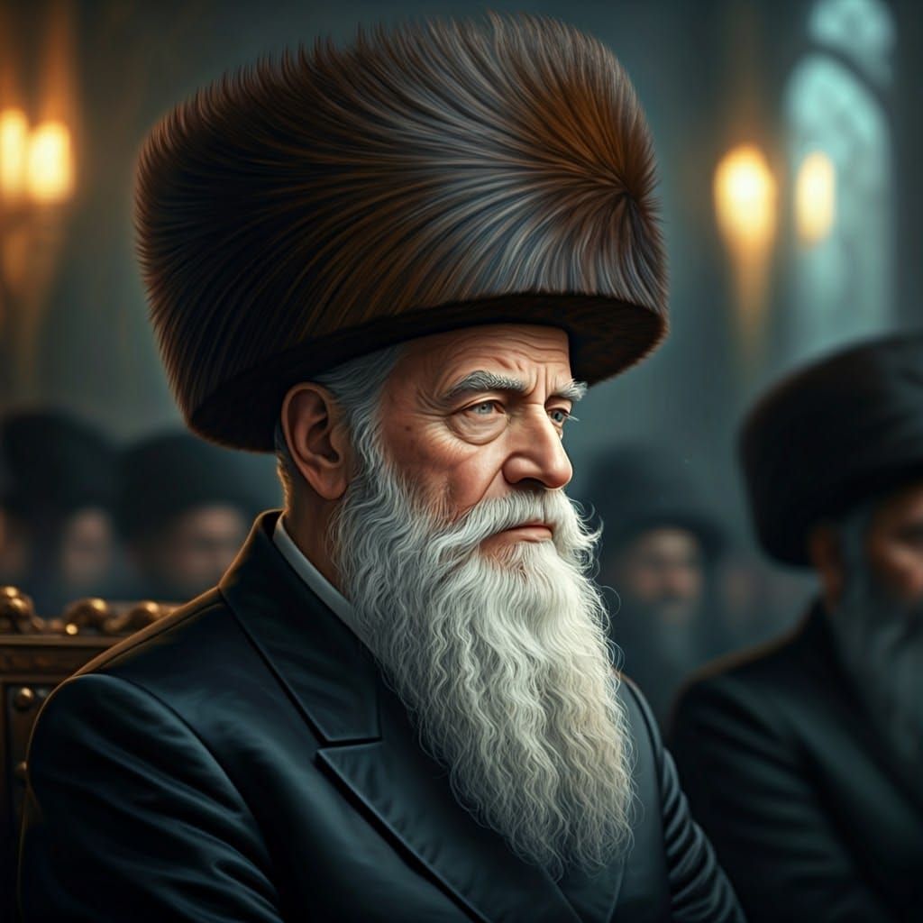 Elderly Hasidic Rebbe with Wisdom and Serenity