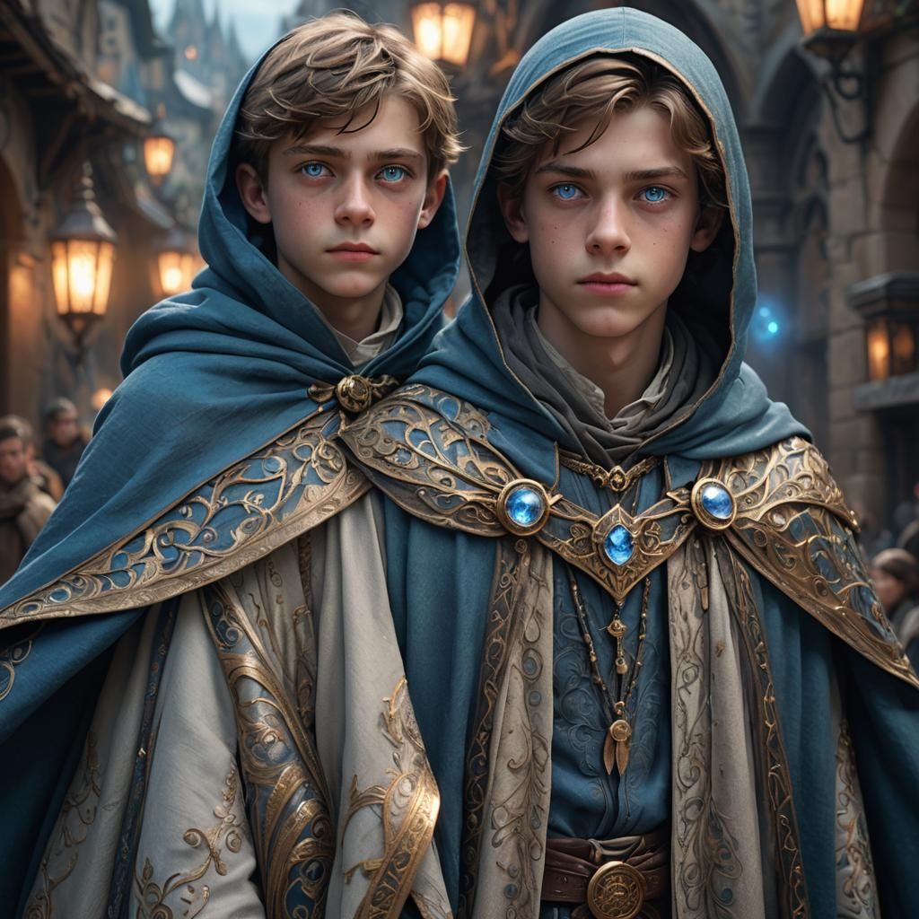 Fantasy Boy with Elaborate Cloak, Digital Art