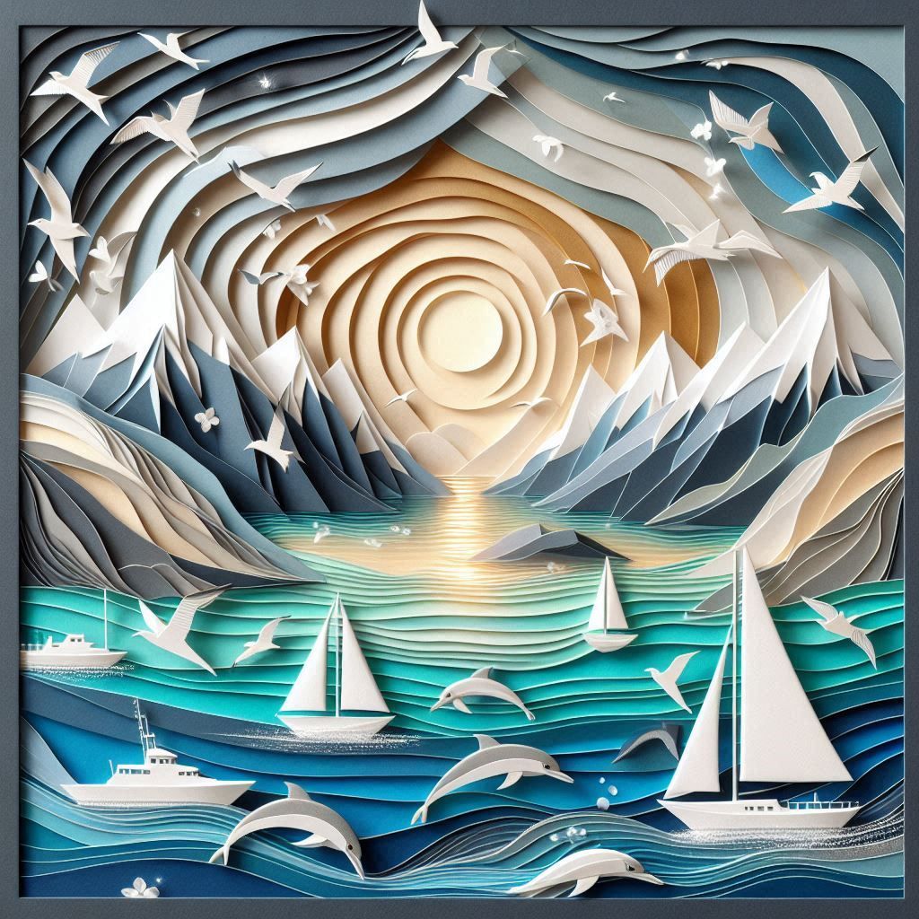 Sea and mountain landscape